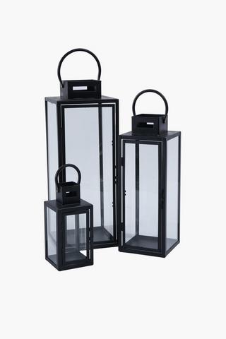 Urban Metal And Glass Lantern, 40cm