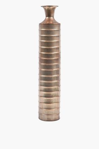 Ribbed Metal Bottle Vase, 97cm