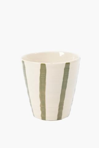Ceramic Stripe Planter, 14cm