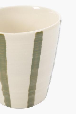Ceramic Stripe Planter, 14cm