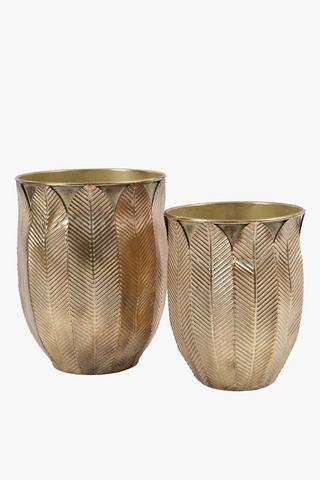 Metallic Island Planter, 29x37cm