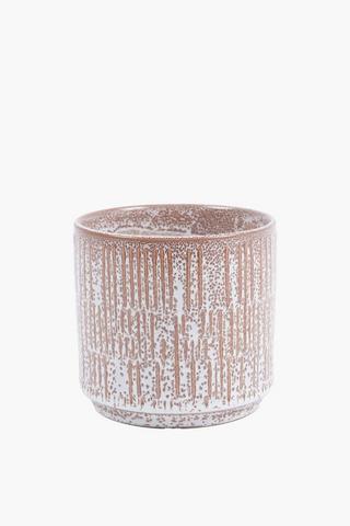 Stripe Mocha Planter, 13x13cm