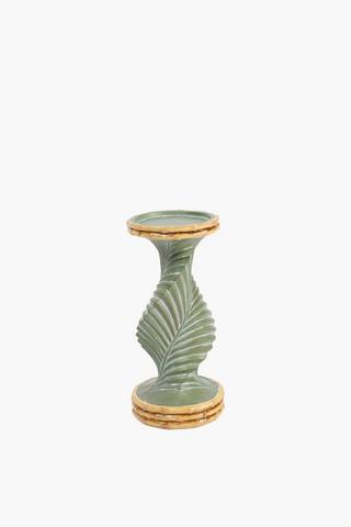 Leaf Pillar Candle Holder, 10x21cm