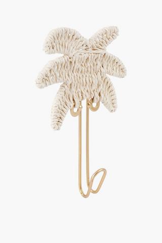 Woven Palm Single Hook, 8x14cm