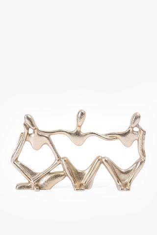 Metal 3 Hollow Men Statue, 38x23cm