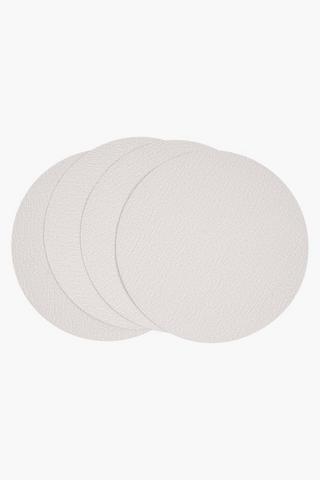 4 Pack Round Pu Placemats