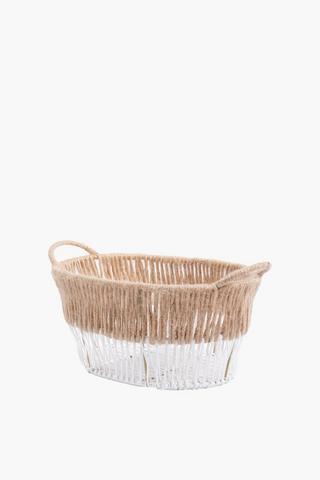 Jute And Plastic Basket Small