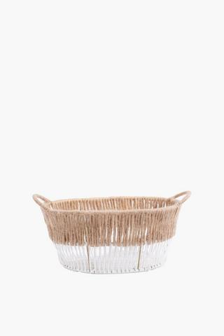 Jute And Plastic Basket Small