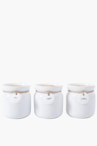Set Of 3 Ceramic Canister Set