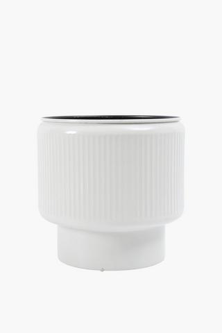 Ribbed Ceramic Planter, 31x30cm