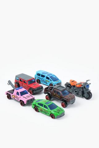 6 Pack Alloy Dinosaur Cars