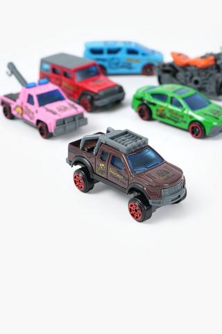 6 Pack Alloy Dinosaur Cars