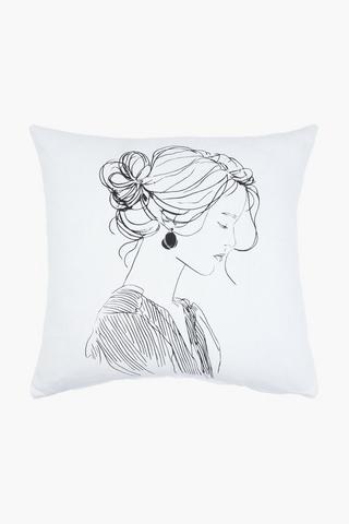 Printed Face Scatter Cover Only, 50x50cm
