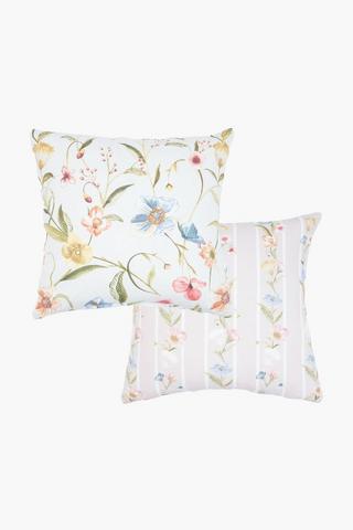 2 Pack Printed Ingrid Floral Scatter Cover Only, 45x45cm