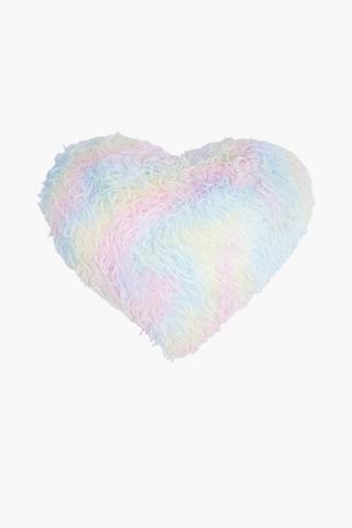 Shaped Faux Fur Heart Shaped Cushion Small