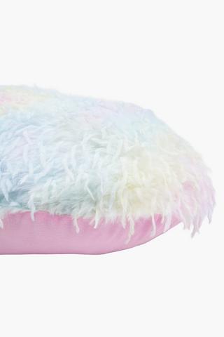 Shaped Faux Fur Heart Shaped Cushion Small