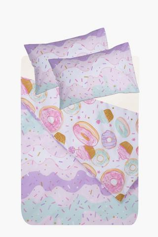 Luna Donut Sprinkle Polycotton Reversible Duvet Cover Set