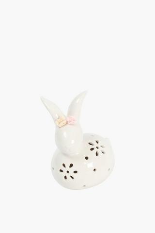 Ceramic Flower Bunny Lamp Set, 14x7cm