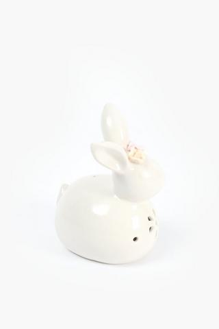 Ceramic Flower Bunny Lamp Set, 14x7cm