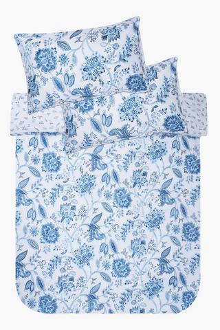 Soft Touch Jacobean Floral Reversible Duvet Cover Set