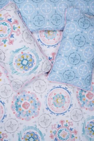 Polycotton Suzani Medallion Piping Reversible Duvet Cover Set