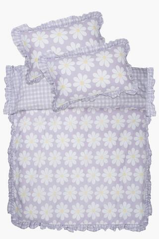Polycotton Addison Floral Frill Reversible Duvet Cover Set