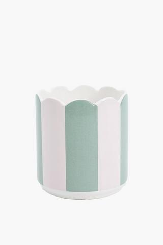 Scallop Stripe Planter, 18x18cm