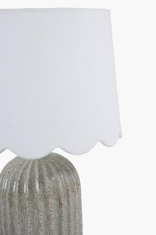 Ceramic Ribbed Miami Lamp Set, E14
