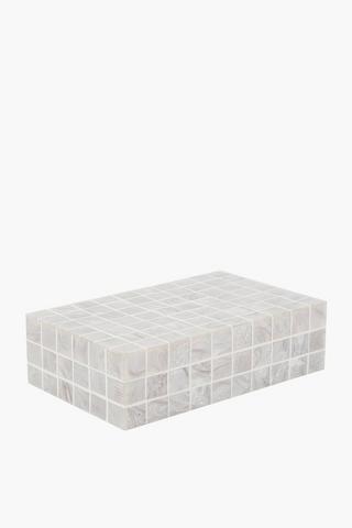 Pearlised Tiled Box, 24x7cm