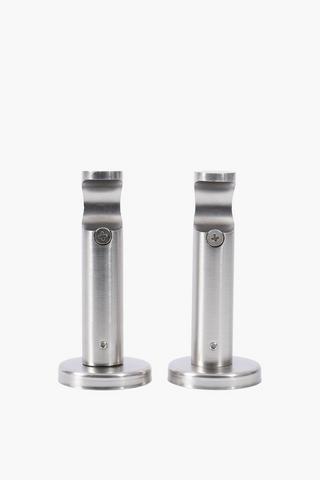 2 Pack Single Urban Curtain Rod Brackets 25mm