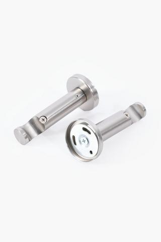 2 Pack Single Urban Curtain Rod Brackets 25mm