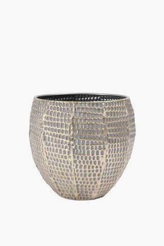 Antique Metal Planter, 29x31cm