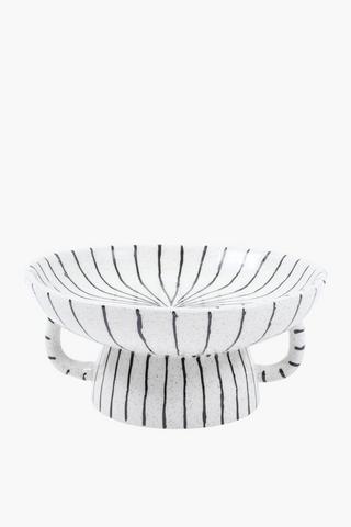 Stripe Decor Bowl With Handles, 26x12cm