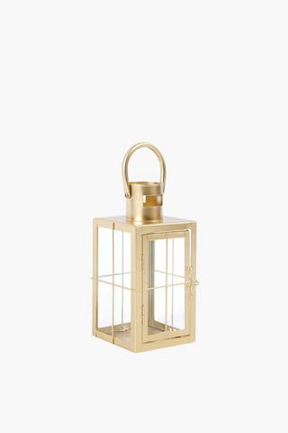 Metal And Glass Window Lantern, 10x23cm