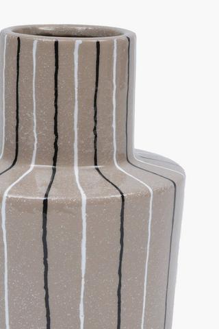 Stripped Bottle Ceramic Vase, 19x30cm