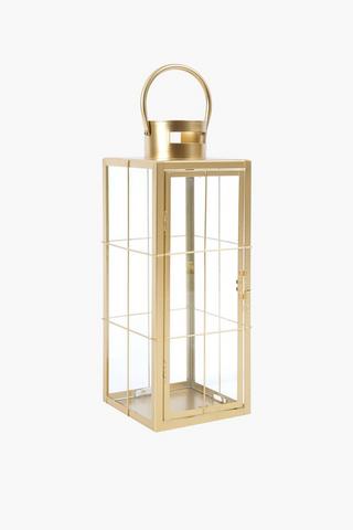 Metal And Glass Window Lantern, 14x40cm