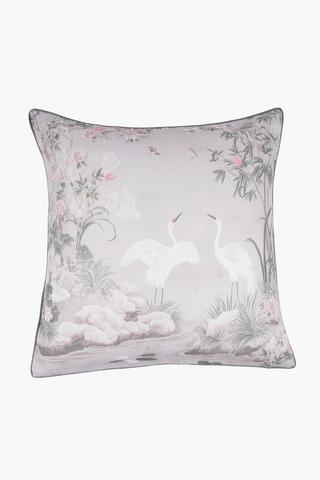 Printed Kamila Cranes Scatter Cushion, 60x60cm