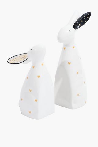 Polka Dot Bunny Bookends, 20.5x25.5cm