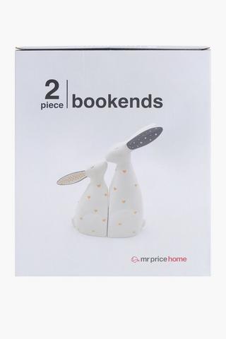 Polka Dot Bunny Bookends, 20.5x25.5cm