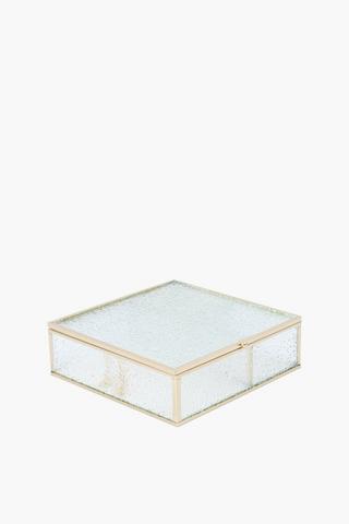 Frosted Glass Jewellery Box, 21x7cm