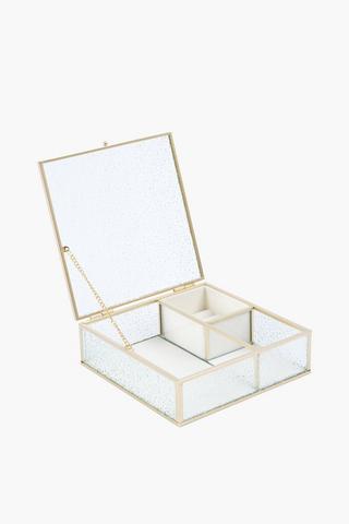 Frosted Glass Jewellery Box, 21x7cm