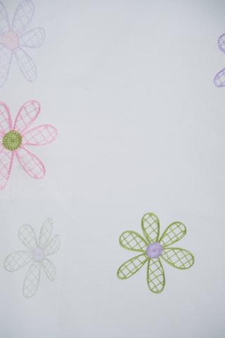 Taped Flower Embroidered Sheer Curtain, 140x225cm