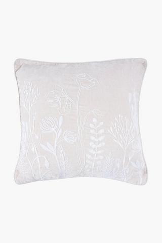 Embroidered Marisol Floral Scatter Cushion, 55x55cm