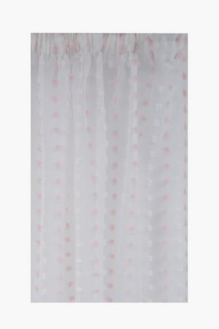 Tufted Sheer Taped Curtain, 140x225cm