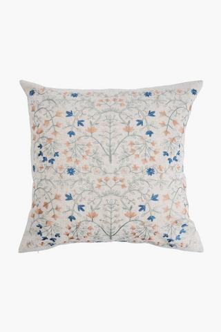 Embroidered Donna Flowers Scatter Cover Only, 50x50cm