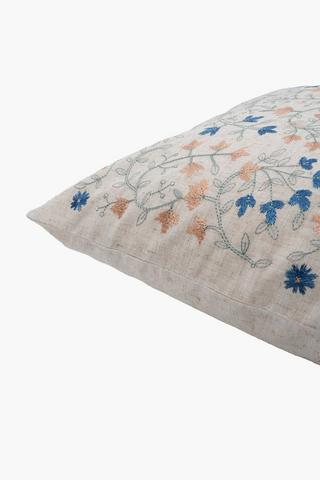Embroidered Donna Flowers Scatter Cover Only, 50x50cm
