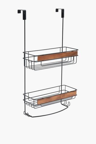 Elsa Wooden Powder Coated Shower Caddy