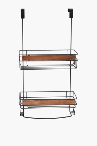 Elsa Wooden Powder Coated Shower Caddy