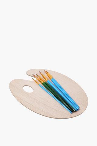 Paint Brushes And Palette Set