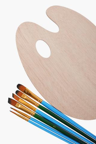 Paint Brushes And Palette Set